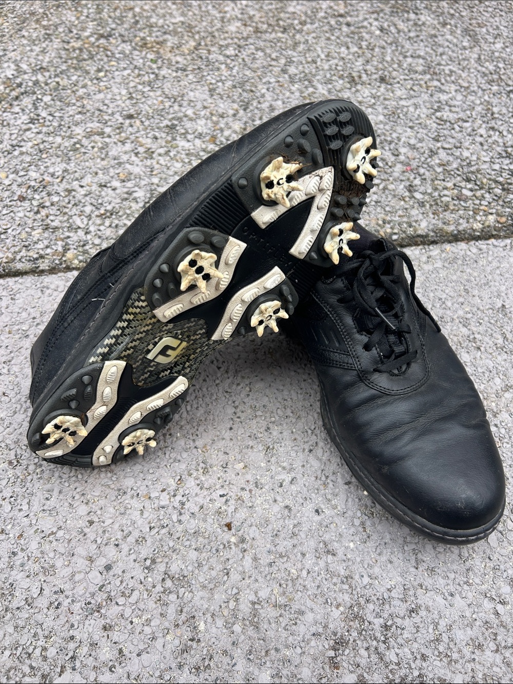 FootJoy Black Leather Men's Golf Spiked Shoes